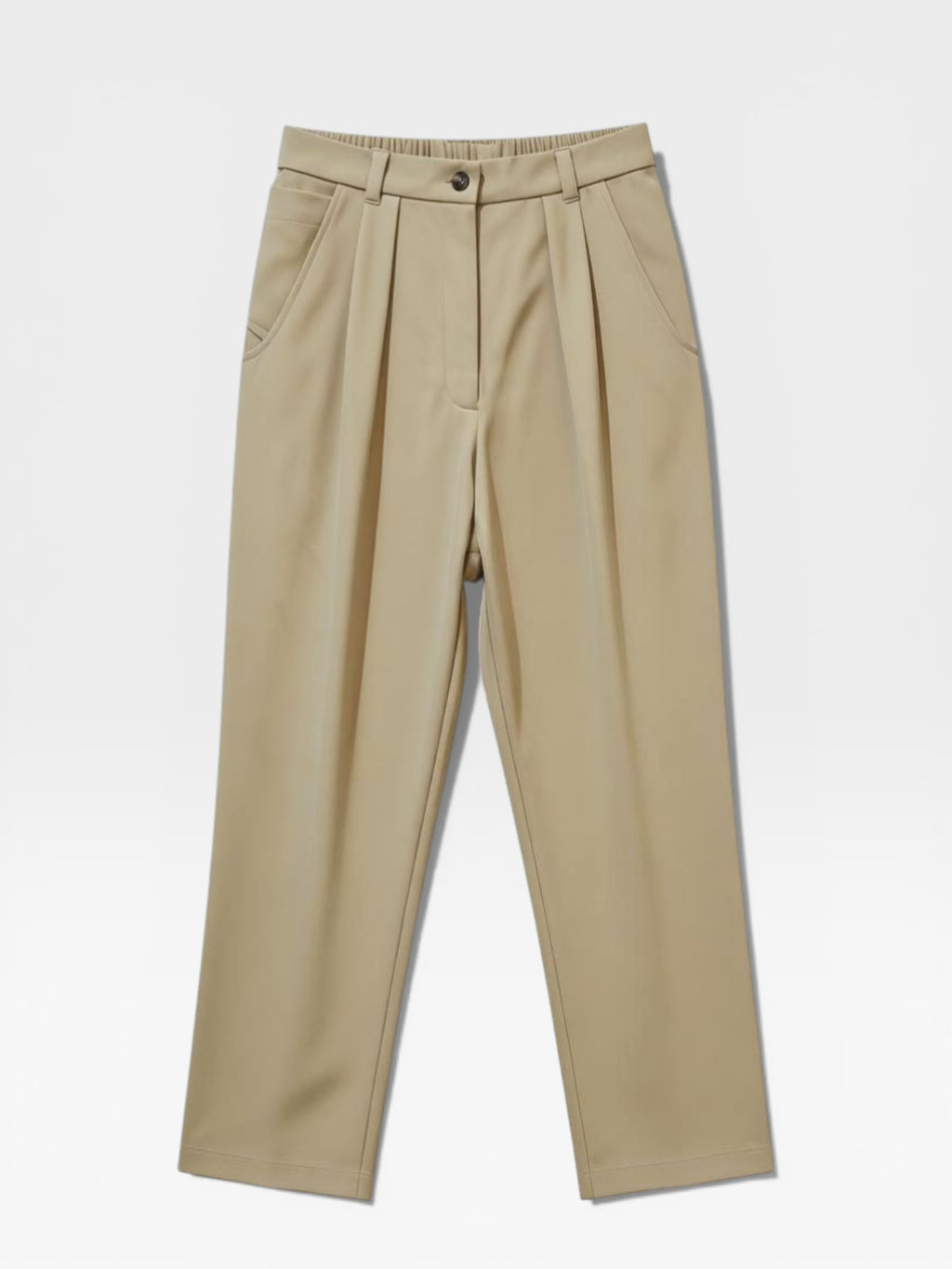 Rie Signature Semi Baggy Pants - Beige