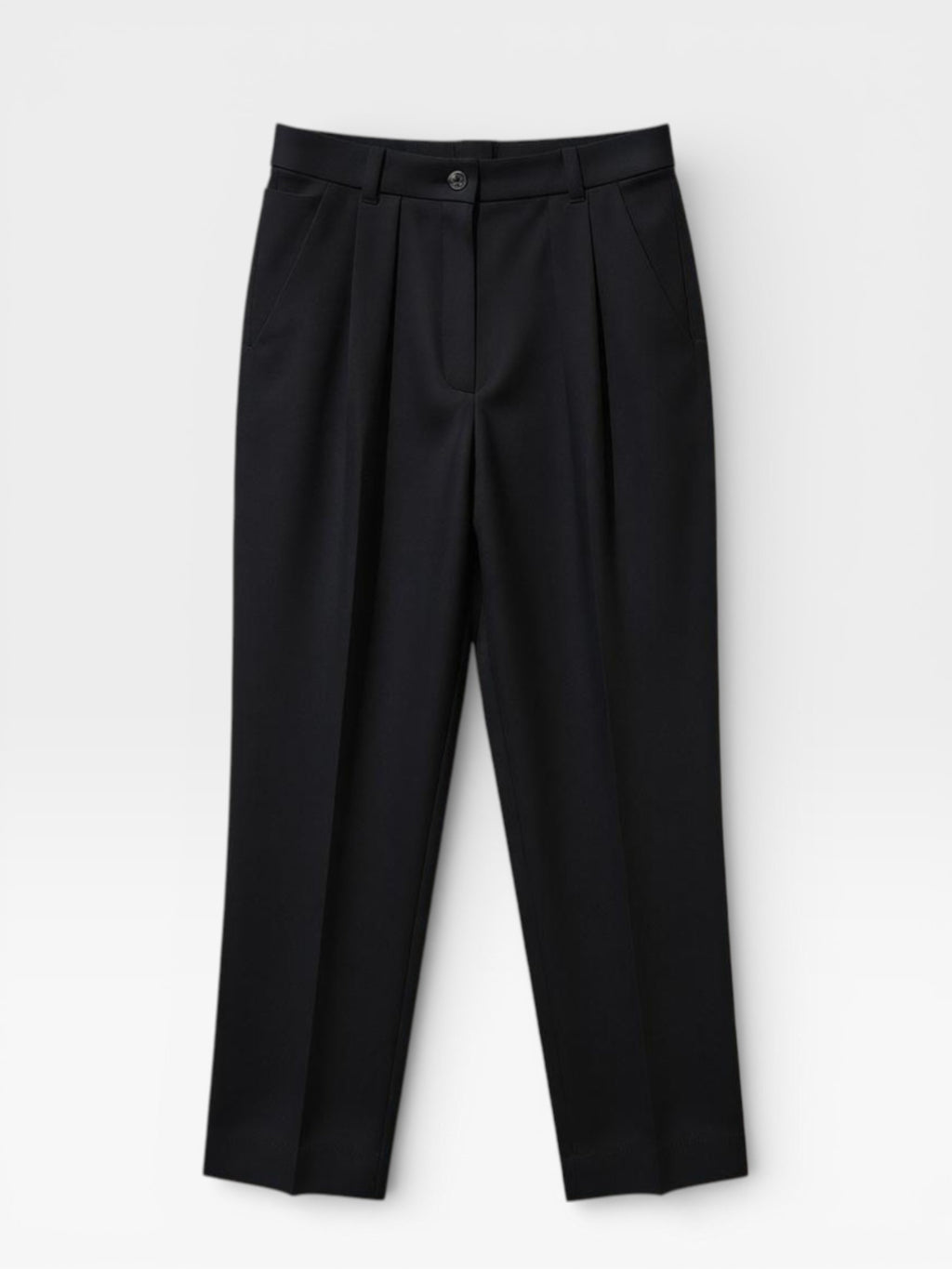 Rie Signature Semi Baggy Pants - Black