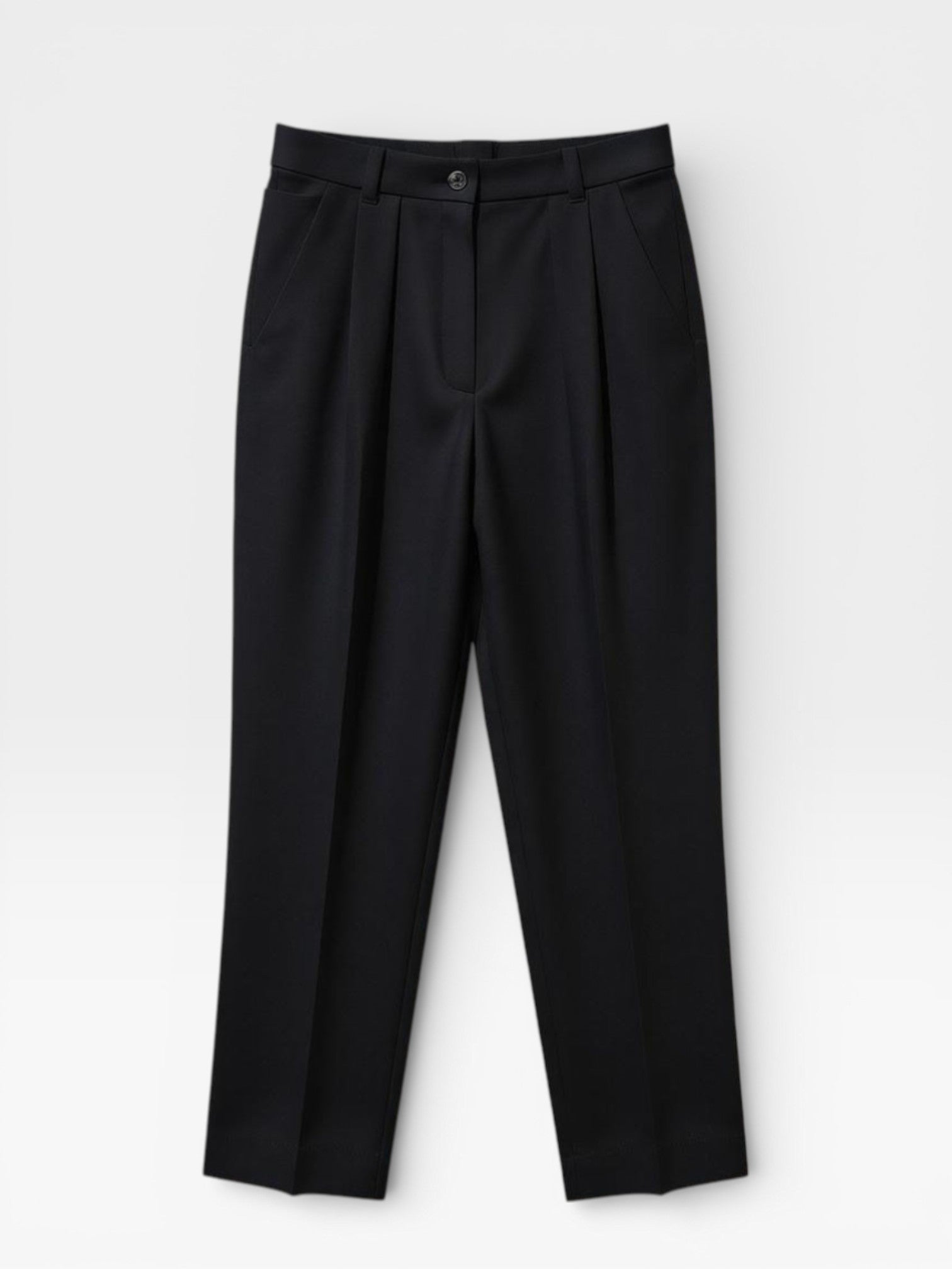 Rie Signature Semi Baggy Pants - Black