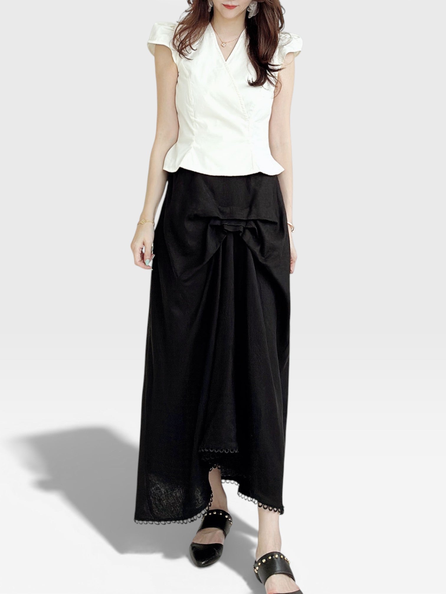 Linen Skirt - Black