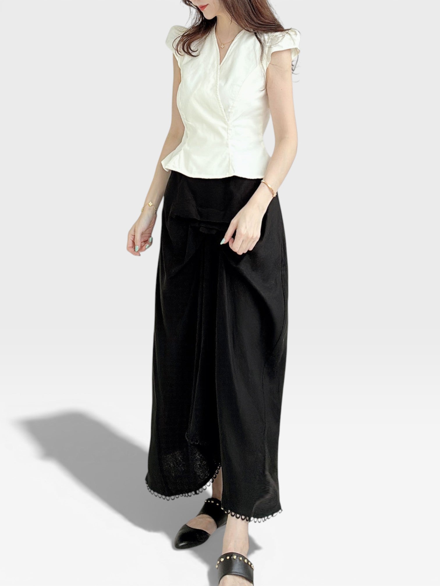 Linen Skirt - Black