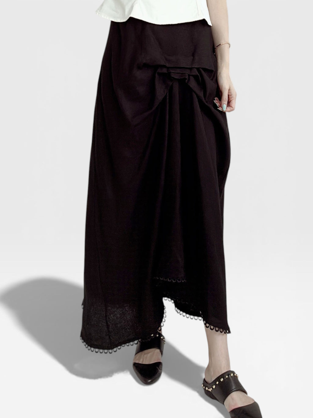 Linen Skirt - Black