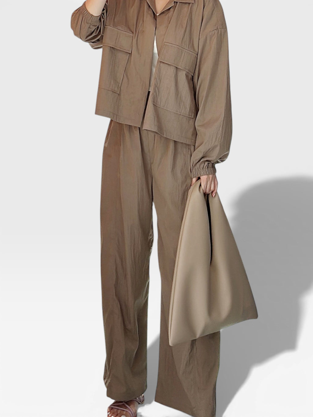 Semi Wide Daily Pants - Khaki Brown