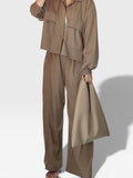 Semi Wide Daily Pants - Khaki Brown
