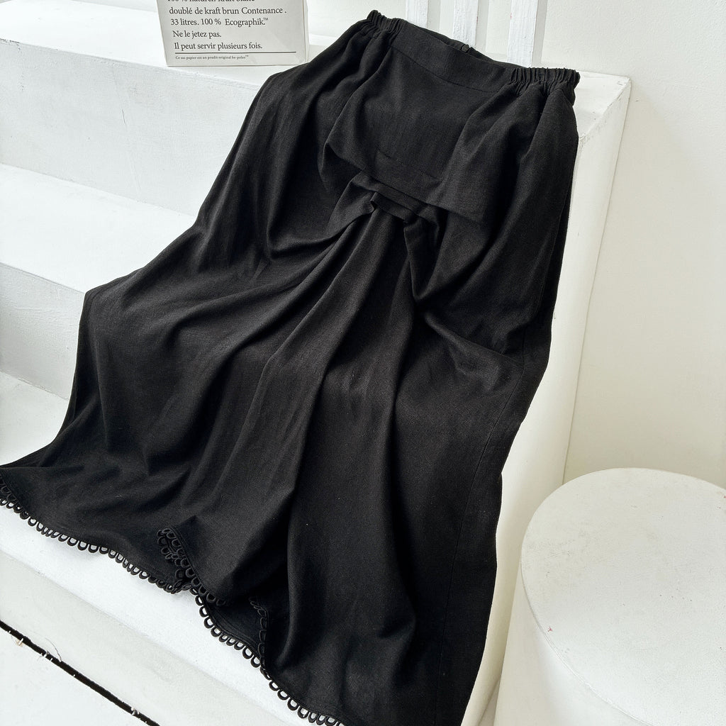 Linen Skirt - Black