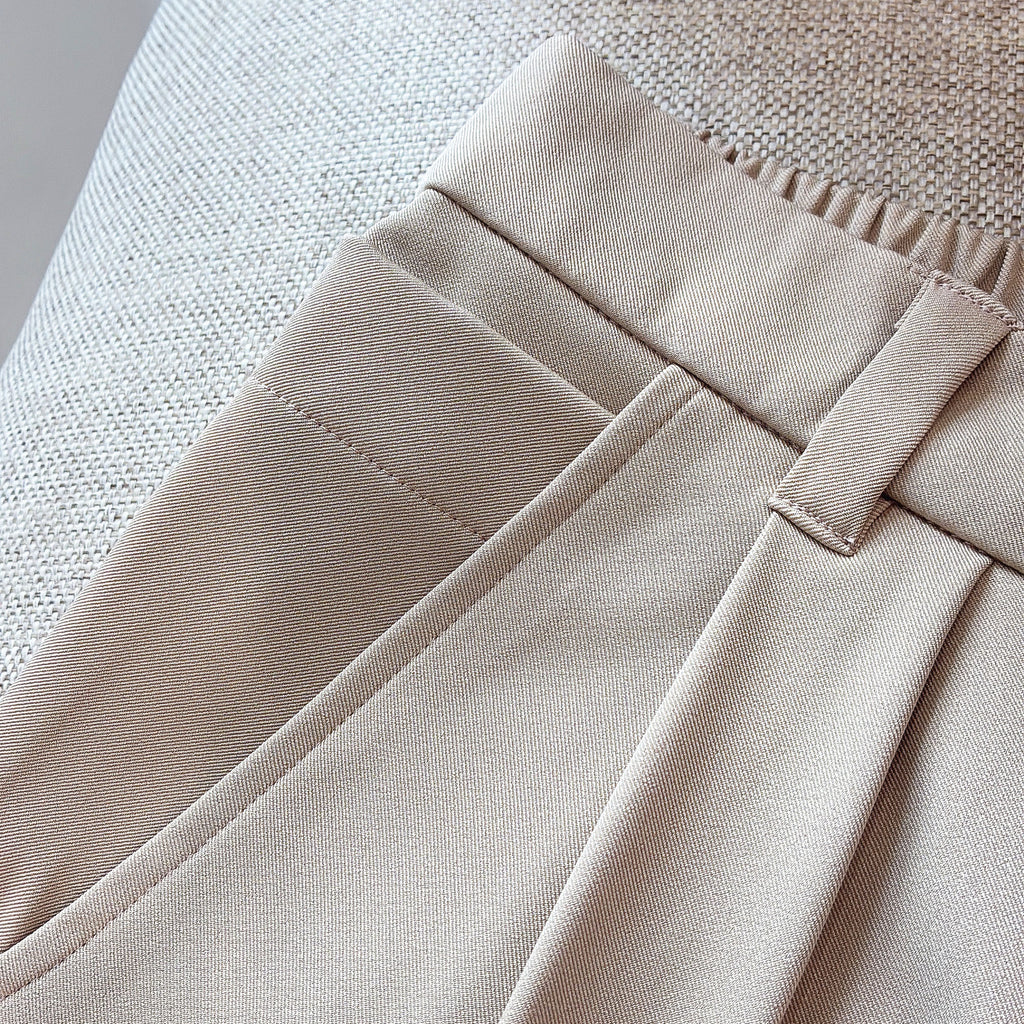Rie Signature Semi Baggy Pants - Beige